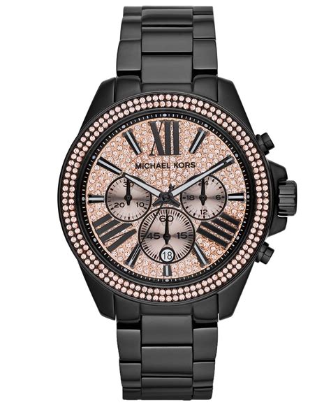 montre michael kors femme diamant|michael kors black watches women.